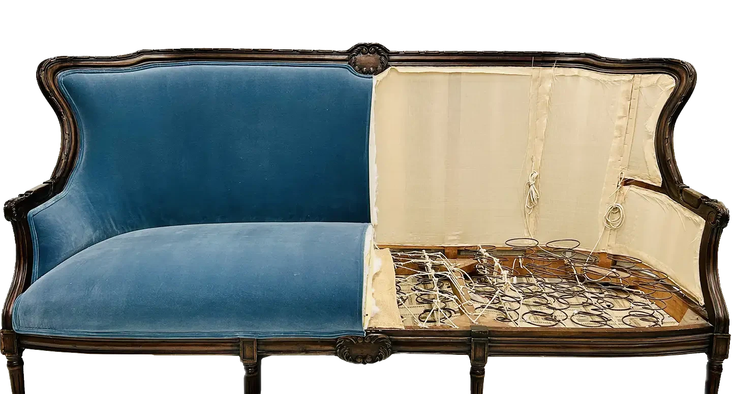 Before and after upholstery