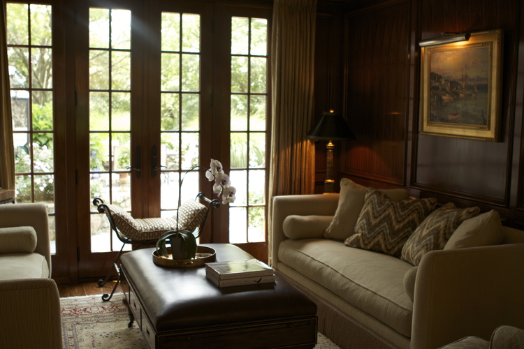 calming notes that beg to come and sit and enjoy views of the garden just beyond
